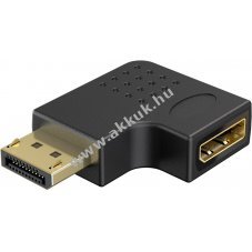 Goobay DisplayPort 90� balra sz�g� adapter 8K 144Hz DSC csatlakoz� �talak�t�