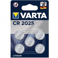 Varta CR2025 l�tium elem 3V 170mAh 5db/csomag