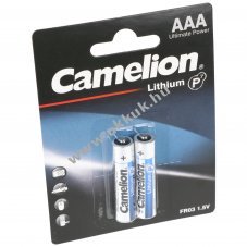 Camelion l�tium elem AAA, Micro, FR03, 1,5 V, 2 db-os bliszter