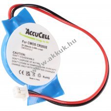 CMOS akku CR2032 csatlakoz�, tartal�k l�tium akku csatlakoz� kb. 3,2x4 mm, k�belhossz 7 cm