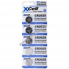 5 darabos CR2025 l�tium elem 3 V, CR2025 elemek praktikus 5 darabos csomagban