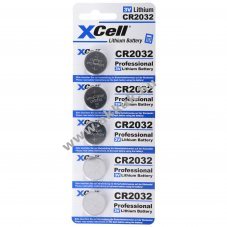 5 darabos CR2032 l�tium elem 3 V, CR2032 elemek praktikus 5 darabos csomagban
