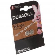 Duracell 357 303 V357 V303 SR44 SR44SW D357 gombelem 1,5V 190mAh 2db/csomag Silver Oxide