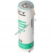 Saft LS14500CNR l�tium elem 3,6V 2250mAh U-alak� forraszt�f�l AA