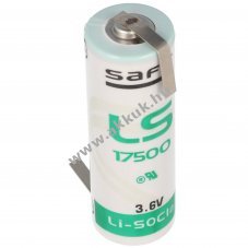 Saft LS17500 l�tium elem 3,6V 3600mAh A m�ret