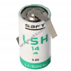 Saft LSH14CNR l�tium elem 3.6V 5500mAh Z-forma forraszt�l�bbal