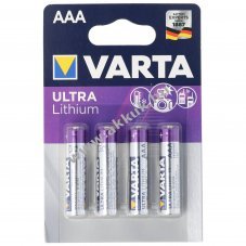 Varta Ultra Lithium AAA 1,5V 4db/csomag