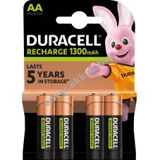 Duracell El�re felt�ltve AA Mignon ceruza akku 1.2V 1300mAh 4db/csomag NiMH