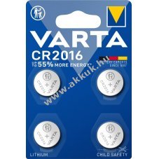Varta CR2016 3V 90mAh gombelem 4db/csomag Lithium