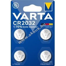 Varta CR2032 gombelem 3V 230mAh 4db/csomag Lithium