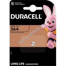Duracell 364 SR60 1.5V 20mAh gombelem 1db/csomag ez�st-oxid