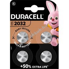 Duracell l�tium CR2032 3V gombelem 4db/csomag