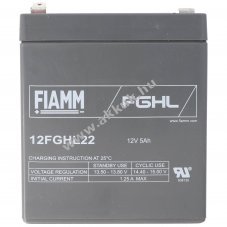FIAMM 12FGHL22 12V 5Ah Faston 6,3mm akku AGM �lom-zsel�s