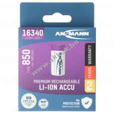Ansmann Li-ion Akku CR123A 3,7V 850mAh