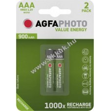 Agfaphoto Value Energy AAA (mikro) akku 1.2V 900mAh 2db/csomag NiMH