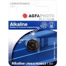 Agfaphoto alk�li gombelem LR44 V13GA 1.5V 1db/csomag