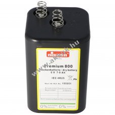 Nissen Premium 800 4R25 6V 9000mAh cink-sz�n elem