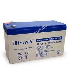 Ultracell �lom akku 12V 7,5Ah Faston 4,8mm