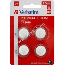 Verbatim CR2016 3V l�tium gombelem 4db/csomag