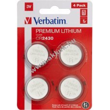 Verbatim l�tium elem CR2430 3V 4db/csomag