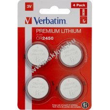 Verbatim l�tium gombelem CR2450 3V 4db/csomag