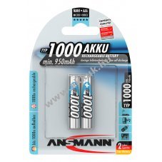 Ansmann maxE AAA (Micro) akku Ready to use 1.2V 800mAh 2db/csomag NiMH