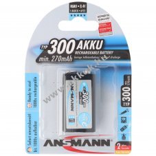 Ansmann E-Block 8,4V 300mAh 6F22 akku NiMH