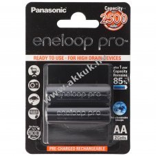 Panasonic eneloop Pro AA Mignon ceruza BK-3HCDE/2BE akku 1.2V 2550mAh 2db/csomag NiMH