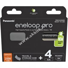 Panasonic eneloop pro AA Mignon ceruza akku 1,2V 2500mAh 4db/csomag NiMH