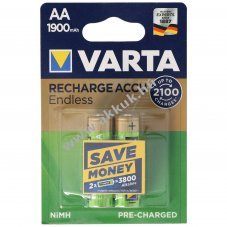 Varta Recharge Accu Endless AA Mignon ceruza akku 1,2V 1900mAh 2db/csomag NiMH