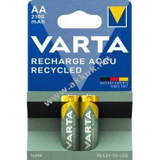 Varta Accu Recycled AA Mignon ceruza akku 1.2V 2100mAh 2db/csomag NiMH