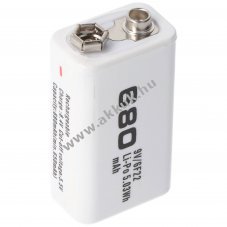 Helyettes�t� akku Li-7.4V-650S 9V-Block 6LR61 6F22 7,4V 680mAh 1db/csomag Li-Polymer