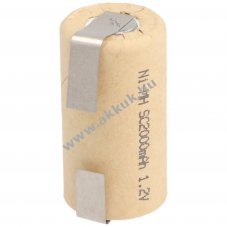 Helyettes�t� akku Sub-C 2000mAh ipari U-form�j� forrf�llel NiMH