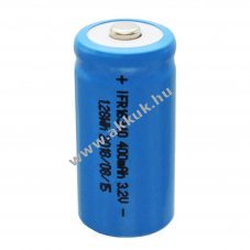 EIZfan IFR 16340 akku 3,2V 400mAh napelemes Button Top v�d��ramk�r n�lk�l LiFePO4
