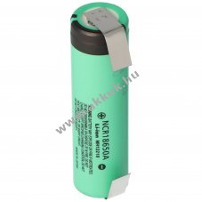 Panasonic NCR18650A 3,6V 3100mAh L�tfahne U