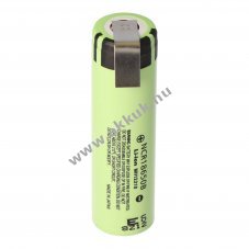 Panasonic NCR18650B 3,6V 3400mAh l�tium akkucella forraszt�f�llel