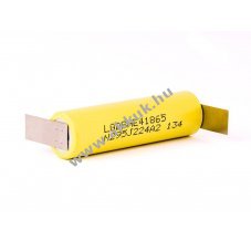 LG ICR 18650-HE4 3,6V 2500mAh l�tium akkumul�tor forraszt�f�llel