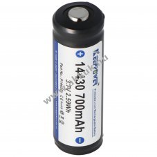 Keeppower 14430 Li-Ion akku 3,7V 700mAh v�dett