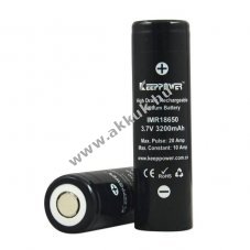 Keeppower IMR18650 3,7V 3200mAh Li-ion akkumul�tor flat top