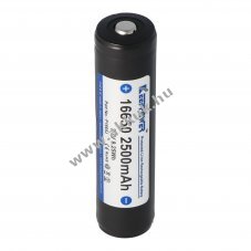 Keeppower 16650 Li-Ion akku 3,7V 2500mAh v�dett emelt plusz p�lus
