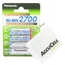 Panasonic AA Mignon ceruza HR-3U BK-3HGAE/4BE akku 1,2V 2700mAh 4db/csomag NiMH