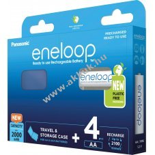 Panasonic eneloop AA Mignon ceruza el�re felt�lt�tt akku 1.2V 2000mAh 4db/csomag NiMH