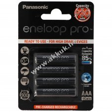 Panasonic eneloop Pro BK-4HCCE/4BE AAA (mikro) akku f�nyk�pez�g�p 1,2V 950mAh 4db/csomag NiMH