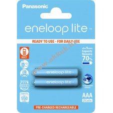 Panasonic eneloop lite AAA (mikro) akku 1.2V 550mAh 2db/csomag NiMH