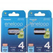 Panasonic eneloop 8db/csomag (4xAA,4xAAA) 2db akkutart� ingyen NiMH