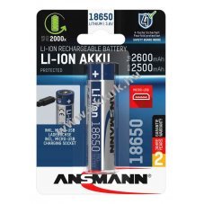 Ansmann 18650 akku 3,6V 2600mAh micro-USB t�lt�csatlakoz�val v�d��ramk�rrel Li-Ion