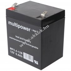 Multipower MP5.4-12B 12V 5,4Ah 6,3mm Faston akku AGM �lom-zsel�s