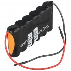 Helyettes�t� akku v�szvil�g�t�s 7,2V 2100mAh F1x6 HHR-210AH 200mm k�bel NiMH