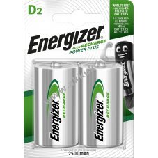 Energizer Power Plus D (g�li�t) akku 1.2V 2500mAh 2db/csomag NiMH