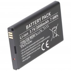 Helyettes�t� akku ZTE MF90 t�vvez�rl� 3,7V 2000mAh 7,4Wh Li-Ion